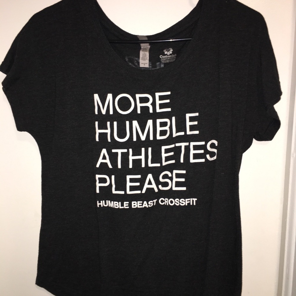 More Humble Athletes Please – Women’s Boyfriend Fit Tee – Size Small